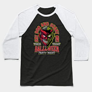 Halloween - Devil Illustration Baseball T-Shirt